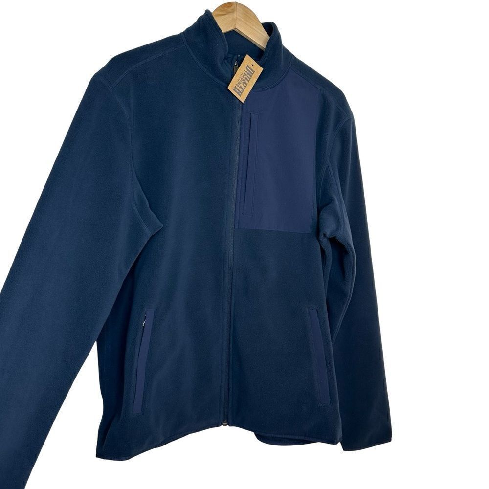 DULUTH Trading Co Checkpoint Fleece Full Zip Mock Navy Jacket Size M